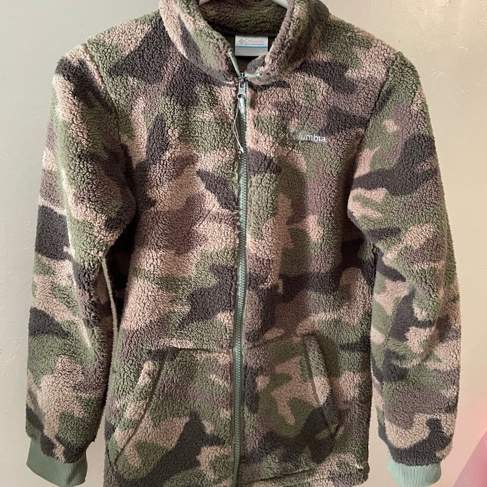 Boys Columbia Camo Fleece Full Zip Jacket
